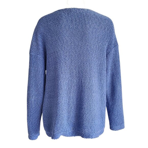 J.Jill Textured Open Weave Cotton Blend  Sweater Periwinkle Blue Size M - Picture 4 of 15